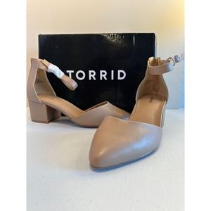New Torrid Nude 4H PU Pointy Toe Dorsay , Ankle Strap Women’s 8.5